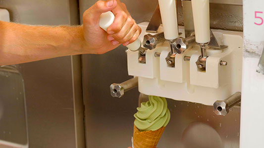 Ice Cream coming out of the Ice Cream machine